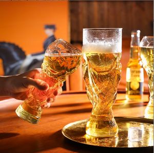 Creative Drinkware 450ml Football Shape Beer Glass Water Mugs Wine Glasses Gifts for Dad Boyfriend and All Soccar Fans Lovers To Watch Football Express A0024