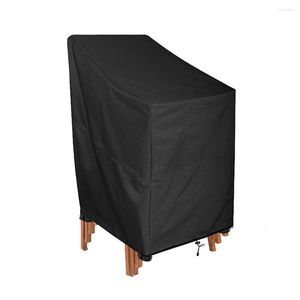 Campa a cadeira móveis tecido oxford tecido à prova d'água caseira preta resistente a lágrimas anti -pó de pó de empilhamento de pátio ao ar livre tampa do jardim