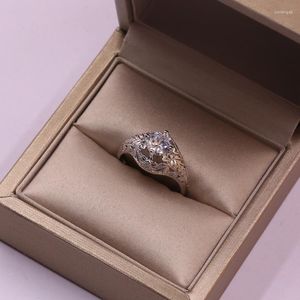 Anéis de casamento White Cubic Zirconia noivado para mulheres Moda Strass Size #6-10