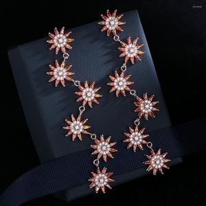 Stud￶rh￤ngen 2022 Creative Sun Flowers Star Long Earring For Women Orange Gemstone Crystal Silver Plate Ear Acupuncture Gift Jewelry