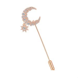 Stift broscher stift broscher mode enkel metall för kläder måne och stjärna form kappdräkt lapel pin grossist / droppleverans juvel dhzhe
