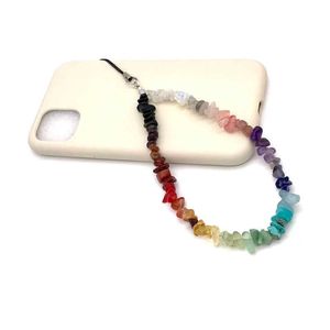 1PC Ciondoli per cellulare Ciondoli Trendy Pietra Perla Perline Catena mobile Donne Ragazze Cinturino per cellulare Anti-perso Cordino Appeso Cavo Gioielli Bracciale Portachiavi