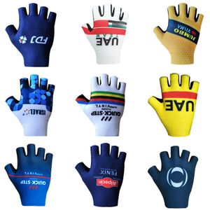 Cycling Gloves Pro Team 2022 Breathable Cycling Gloves UAE ITALY Road Bike Gloves Men Sports Half Finger Anti Slip MTB Bicycle Glove T221019