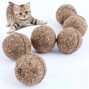 6 ballen Set Pet Cat Natural Catnip Treat Ball Favor Home Chasing Chewing Toys Healthy Safe Eetbare Behandeling235u