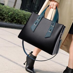 Kvällspåsar 2022 Kvinnor Fashion Business Portcase Bag Woman Pu Handbag Work Office Ladies Cross Body For Handbags Black