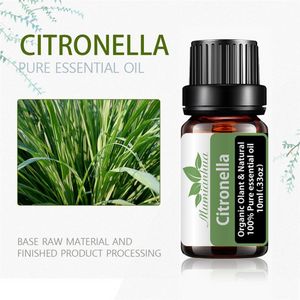 Accessories Parts 10ml Citronlla for Aromatherapy Diffusers Natural Essential Oil Care Lift Skin Plant Fragrance ce