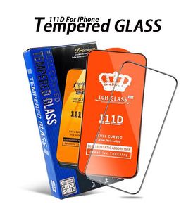 Temeled Glass Film 111D Screen Protector for iPhone 14 Plus Pro Max XR XS 7 8フルグルー保護ガラス11 12 13ミニケース