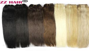 16Quot28Quot 100GPCS 100 Remy Human Hair Weft Weaving ExtensionsストレートナチュラルシルクNonClips3778807