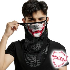 Bisiklet Kapakları Maskeler 3D Dikişsiz Boyun Küfürleri Motosiklet Bisiklet Kafatası Yüz Maskesi UV Yürüyüş Eşarp Yüz Kalkanı Bandana Erkek Kadın Kayak Maskesi T220928