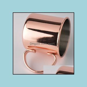 Canecas Rose Gold Mint Jep caneca aço inoxidável Moscou me coquetel de copo Ferramentas de bebida Drop Drop Drop Home Garden Cozinha Drinkw Dhrmq