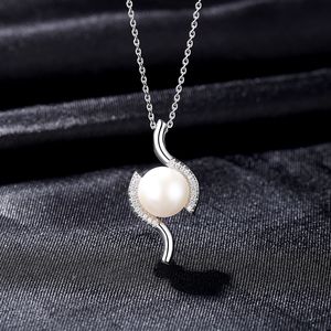 Micro perla d'acqua dolce set zircone s925 collana pendente in argento gioielli da donna marchio di lusso squisita catena clavicola affascinante collana accessori regalo