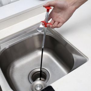 Kitchen Faucets 24.4 Inch Clog Remover Cleaning Tools Household For Sink Drain Snake Cleaner Sticks Spring Pipe Dredging