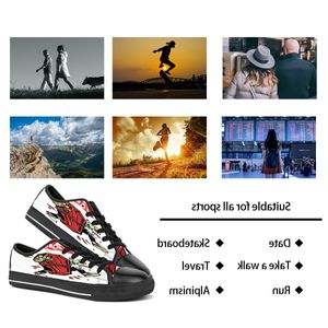 men women DIY custom shoes low top Canvas Skateboard sneakers triple black customization UV printing sports sneakers houzi 181-334