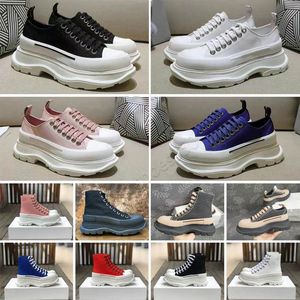 Designer Boots Casual Shoes Tread Slick Canvas Sneaker Ankomster Plattformskor Hög trippelvit Royal Pale Pale Red Women 34-45