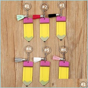 Parti Favor Kişiselleştirilmiş Kalem Keychain Parti Favor Diy Boş Boş Akrilik Anahtar Yüzük Püskül Yaratıcı Sırt Çantası Asma Kolye Damla D DH7Z9