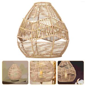Pendant Lamps Imitation Rattan Lamp Ceiling Fixture Lampshade Cover Handmade Woven Chandelier Retro Basket