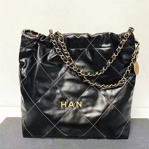22 nya produkter Luxury Trash Shopping Bag Fashion Womens Mens Designer Purses Classic Gold Chain Small Handbag Tote äkta läder Crossbody Shoulder Clutch Påsar