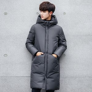 Men's Down 2022 Men Parkas Long Jacket Thicken Windproof Hooded Warm Coat White Duck Korean Design Winter