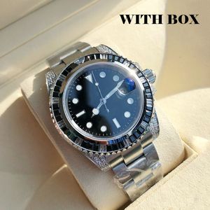Shinny Mens Automatic Movement Waterproof 40mm Stainless Steel Rubber Strap Fashion Wristwatches Designer Man Watch