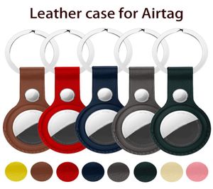 25pcsset Real Leather Case For Apple Airtags Protective cover High quality Apple Locator Tracker Antilost Device Keychain Prote7845119