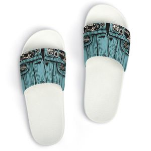 Sapatos personalizados DIY fornecem imagens para suportar chinelos de personalização sandálias masculas de dezesseis fúria azul