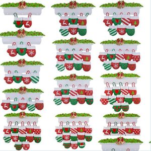 Decorazioni natalizie Ciondolo decorativo in jaffaite Calzini per calze in resina personalizzati creativi Famiglia Ornamento per albero di Natale Decorati Dh4S1
