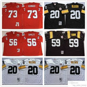 NCAA th Mitchell and Ness Vintage Football White Rocky Bleier Jerseys Retro Stitched Red Andre Tippett John Hannah Jersey Black Jack Ham College