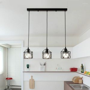 Hängslampor retro järnburets ljuskrona kök ö minimalistisk matsal levande led edison glödlampa lb120714