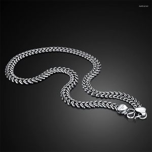Kedjor s korea vintage 925 sterling silver m￤n h￤nge halsband 10mm 18 /26 tum kedja mode punk hiphop smycken