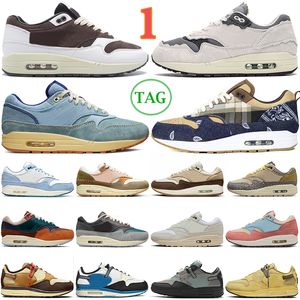 1 MENS Running Shoes Patta Waves s s Bandana Cactus Jack Dirty Denim Protection Pack Ironstone Oregon Duck Sneakers Men Women Outdoor Sports Trainers
