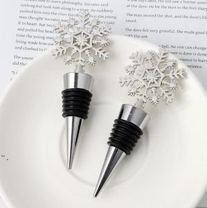 Zimowe przyjęcie weselne Favors Silver Sonety Snowflake Wine Stopper z prostym pakietem Bożym Narodzenie Dekoracja narzędzia JNC461