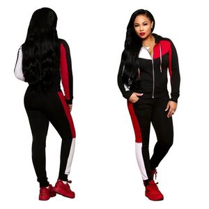 Damen Zweiteilige Hosen MUDAN Mode Sport Trainingsanzug 2 Set Winter Zip Up Hoodie Jogger Trainingsanzüge Passende Sets 221117