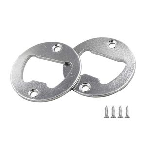 Bottle Opener Insert Stainless Steel Round Bottle Openers Hardware Parts DIY Kit with Screws XBJK2211