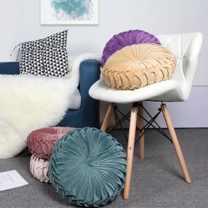 Pillow Pleated Futon Round Floor Pouf Throw Home Sofa Decor 33x11cm