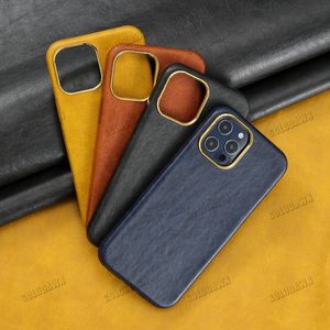 حالات الهاتف الجلدية الفاخرة PU Leather Phone Completed Lens Protection Cover for iPhone 14 Plus 13 12 11 Pro Max