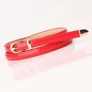 Belts Arrival Candy Color Thin Pu Leather Belt Female Red Waist For Women Dress Strap PY43