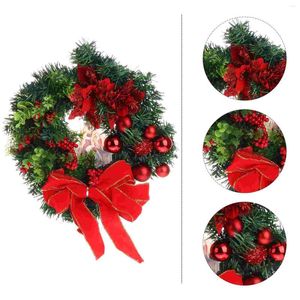 Dekorative Blumen Kranz Weihnachten hängende Tür Ornament Künstliche Girlande Jesus Dekor Schild Dekoration Tannenzapfen Winter Rattan Saisonal