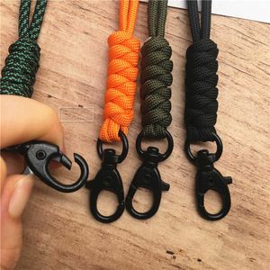 1PC Cell Phone Straps Charms Outdoor Rock Climbing Metal Clip Parachute Cord Hanging Neck Rope Lanyard for Camera USB Holder ID Card Badge