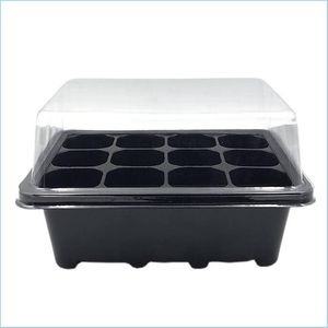 Planters POTS 12 Hole Family Nursery Pots Black White Color Mini Flower Pot Plastic Plante Box Kit For Home Garden Supplies 1 95 DHIM8