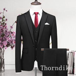 Abiti da uomo Blazer Arrivo Abito da mattina Matrimonio per uomo uomo Tre pezzi Giacca Pantaloni Gilet Su misura Nero 221118