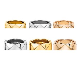 2022 Love Crush Ring Men's Women's Rings Diamond Luxury Jewelry Titanium Steel Gold Silver Rose Size Never Fade Non-Allergy L253M