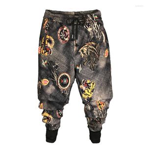 Pantalons pour hommes Épaissir Fleur Marée Marque Personnalité Sports Loisirs Jeunesse Coréenne Mince Harem Hip Hop Streetwear