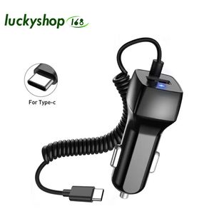 TOP 3.1A Car Charger With Mobile Phone For Samsung S10 Xiaomi Micro USB Type C Cable Fast Cars Phone Chargers Adapter