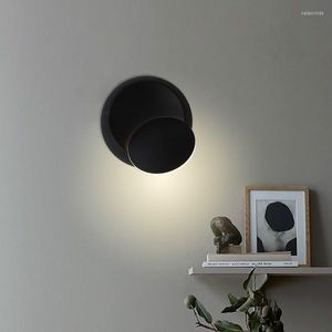 Wall Lamps Stair Modern 5W Led Circular With Adjustable Lampshade Bedside Light Sconce Art Salon Living Room Corridor