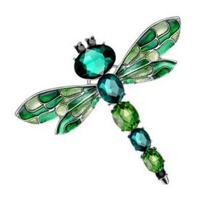 Pins broszki szpilki broszki 10pcs Enamel Wing Crystal Dragonfly Broch Fashion Women Biżuter