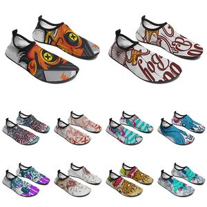 custom men women water shoes cartoon animal design diy word black white blue red color mens trainer 099