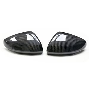 Car Carbon Fiber Black Modified Mirror Housing Caps for Audi VW A1 POLO 2019-2021 Rearview Side Wing Cover