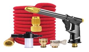 Watering Equipments 25FT125FT Expandable Garden Hose With Water Gun Adjustable Nozzle Flexible Pipe High Pressure Sprinkler Foam