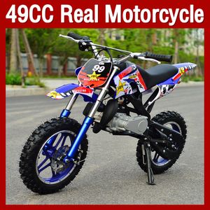 ATV OFF-road Superbike Mini Motorcycle 2-Stroke 49cc Gasoline Scooter Moto Bikes Children Racing Motorbike Adult Two wheel Sports Dirt Bike Boy Girl Birthday Gifts