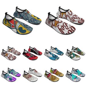 custom men women water shoes cartoon animal design diy word black white blue red color mens trainer 041